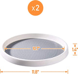 U-HOOME Lazy Susan,12 inch Turnable Lazy Susan Spice Rack Organizer for Large Cabinet, Kitchen Dining Table Refrigerator Bathroom Organization (1 Tier-2 pack)