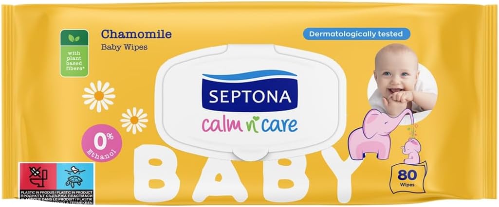 SEPTONA BABY WIPES CALM&CARE CHAMOMILE 80'S