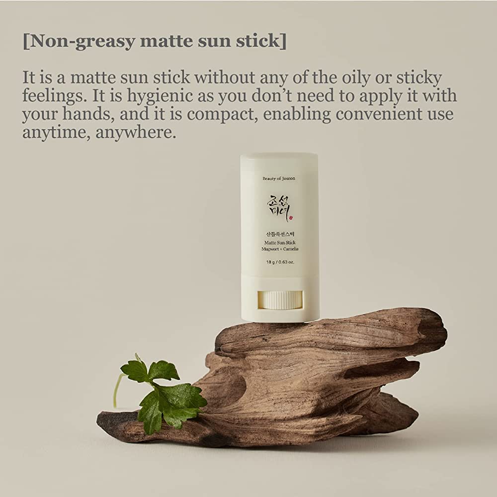 Beauty of Joseon matte sunscreen stick with Mugwort and Camelia